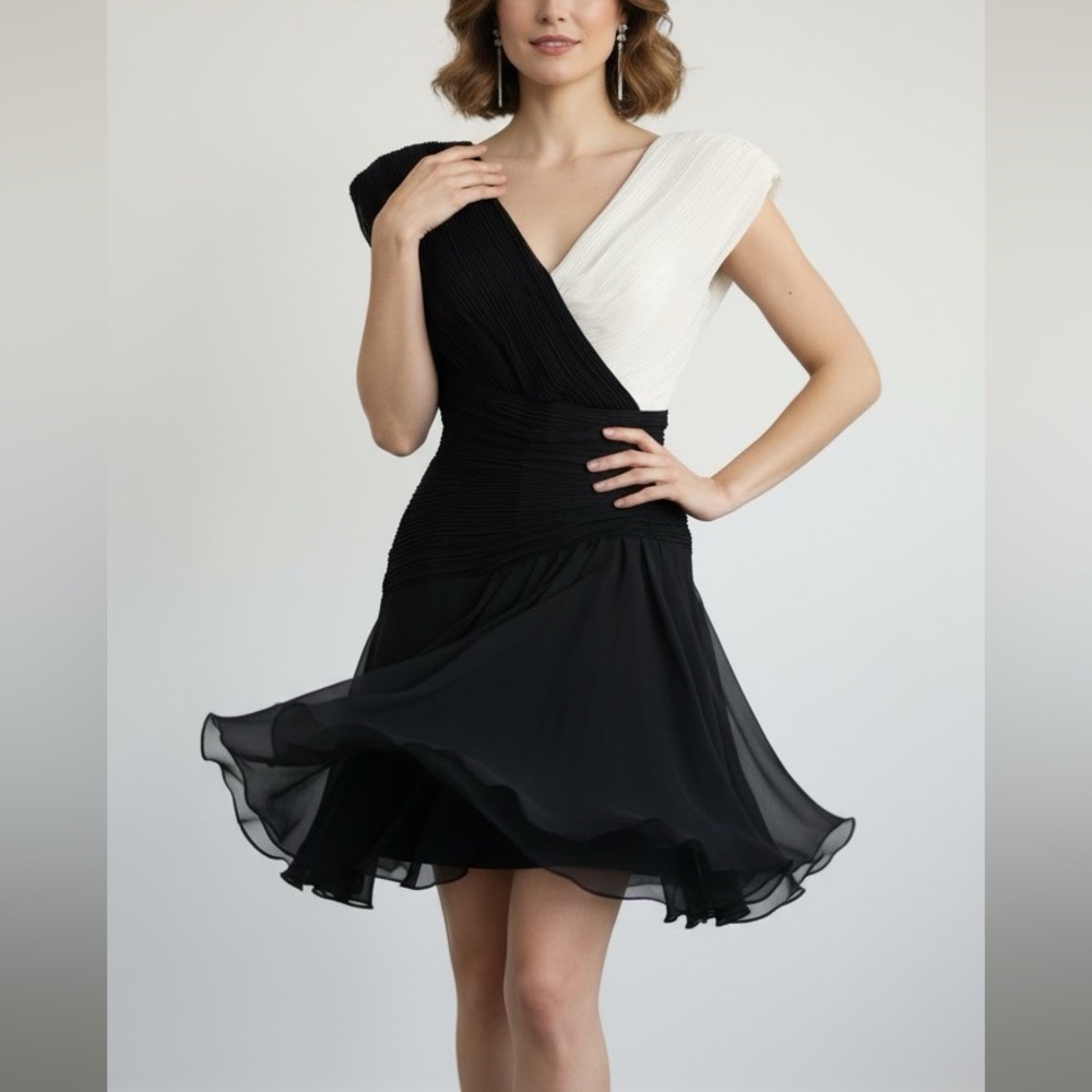 Morton Myles For the Warrens Vintage Black & White Cocktail Dress